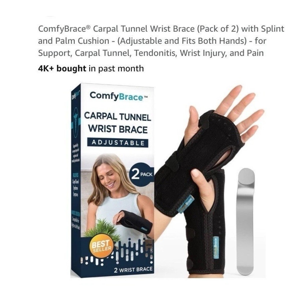 Over the counter ComfyBrace Night Wrist Sleep Brace Support Adjustable Set/2 - Picture 5 of 5